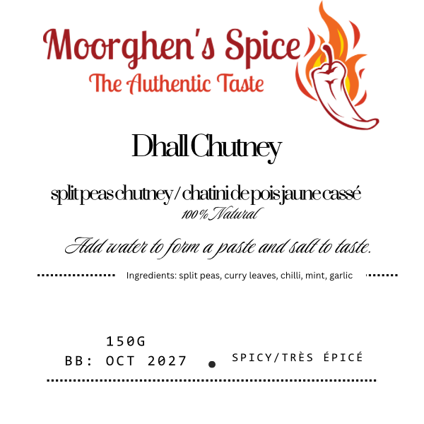 Dhall chutney 150g - Split peas chutney / Chatini de pois jaune cassé